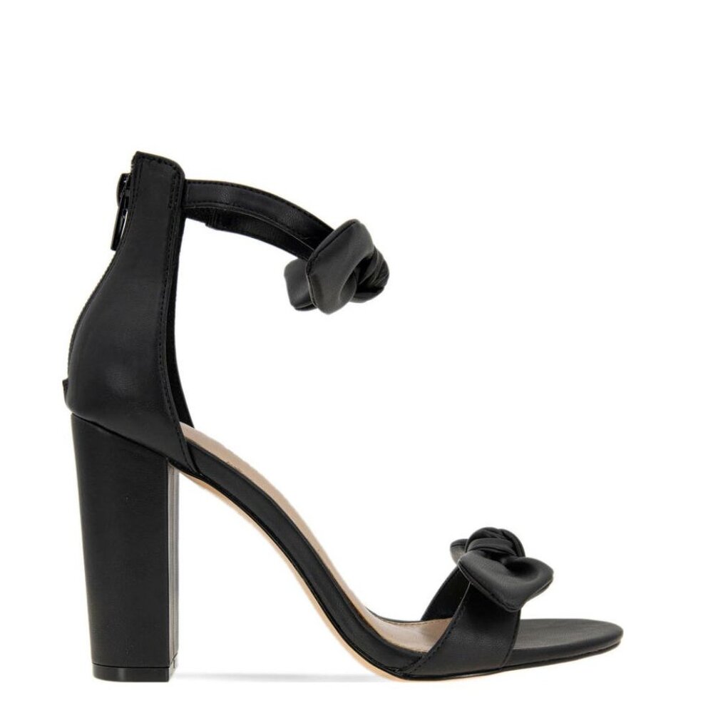 Bashwood Handmade Black Leather Floral Strap Sandal